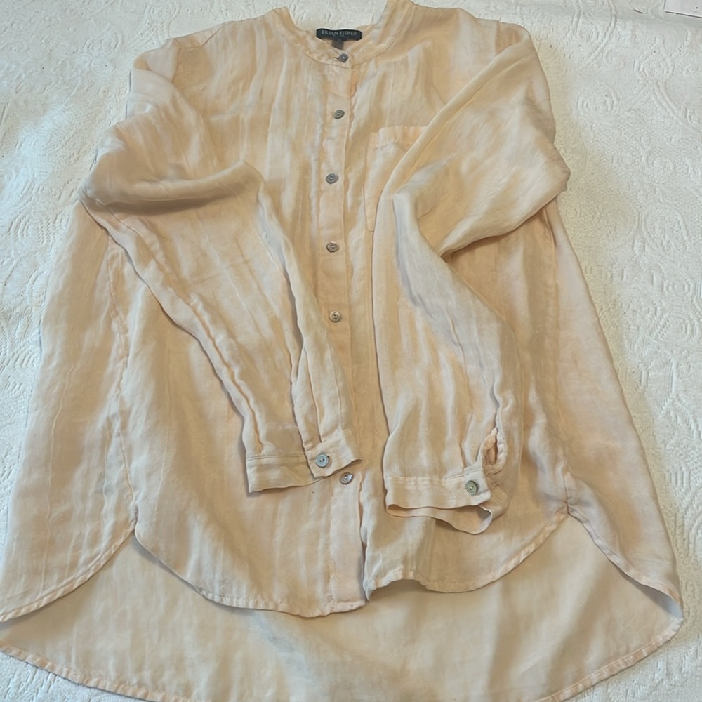 Eileen Fisher size PS/PP very light peach colored blouse - Picture 12 of 13